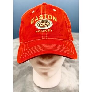 Easton Hockey Mens Hat Orange Embroidered Logo Strapback Cap